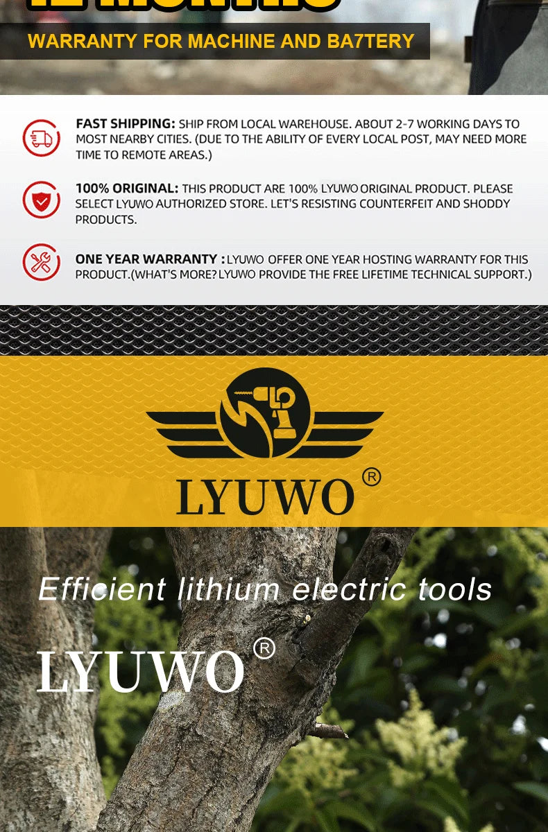 LYUWORechargeable Brushless Household Mini Electric Saw Handheld Saw Wood Cutting Saw Woodworking Saw Outdoor Electric Chain Saw