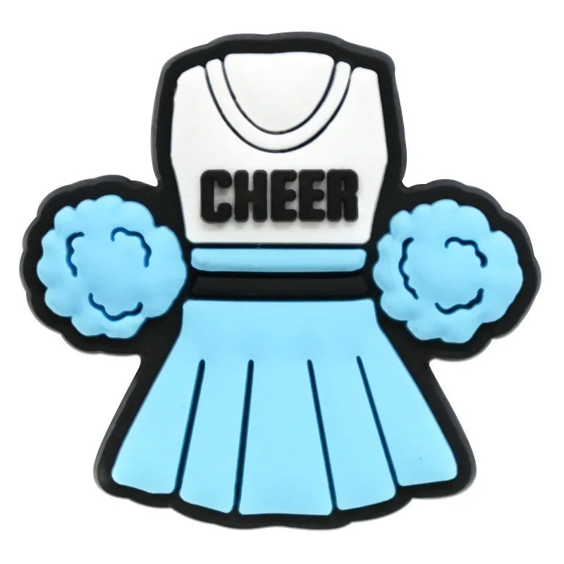 Cute Cheerleading Shoe Charms Decoration for Crocs Pin Accessories Charms Bracelet Wristband DIY Shoe Party Gifts