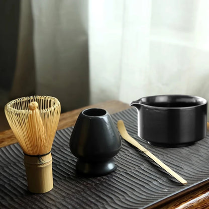 Matcha Set Japanese Tea Set Includes Matcha Bowl with Spout Matcha Whisk Holder Bamboo Matcha Whisk and Scoop Ceramic Matcha Kit