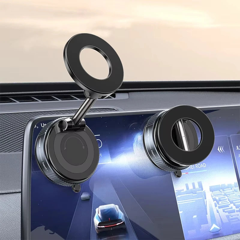 Magnetic Car Mount Strong Magnetic 360° Rotation Foldable Phone Holder For Cell Phone For iPhone 16 15 14 13 12 Live Streaming ﻿