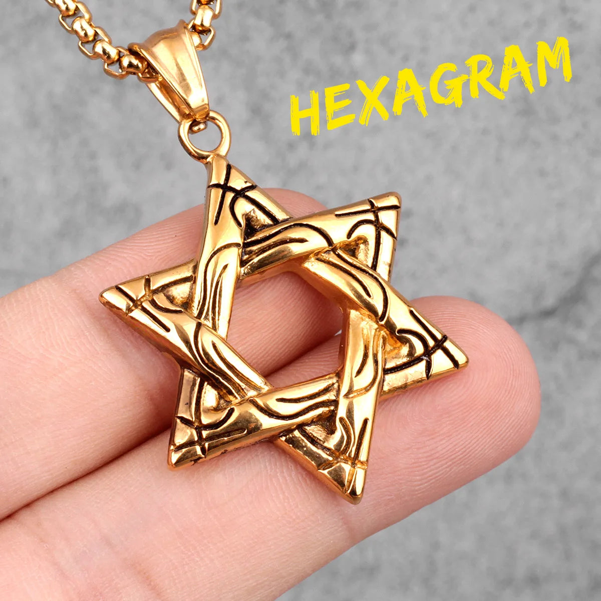 Salomon Masonic Star of David Stainless Steel Men Necklaces Pendant Chain Punk New in For Women Fashion Jewelry Gifts Wholesale