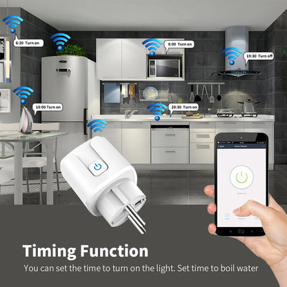Smart Plug WiFi/Zigbee Socket EU 20A With Power Monitor Timing Function Voice Control Works With Alexa GoogleHome