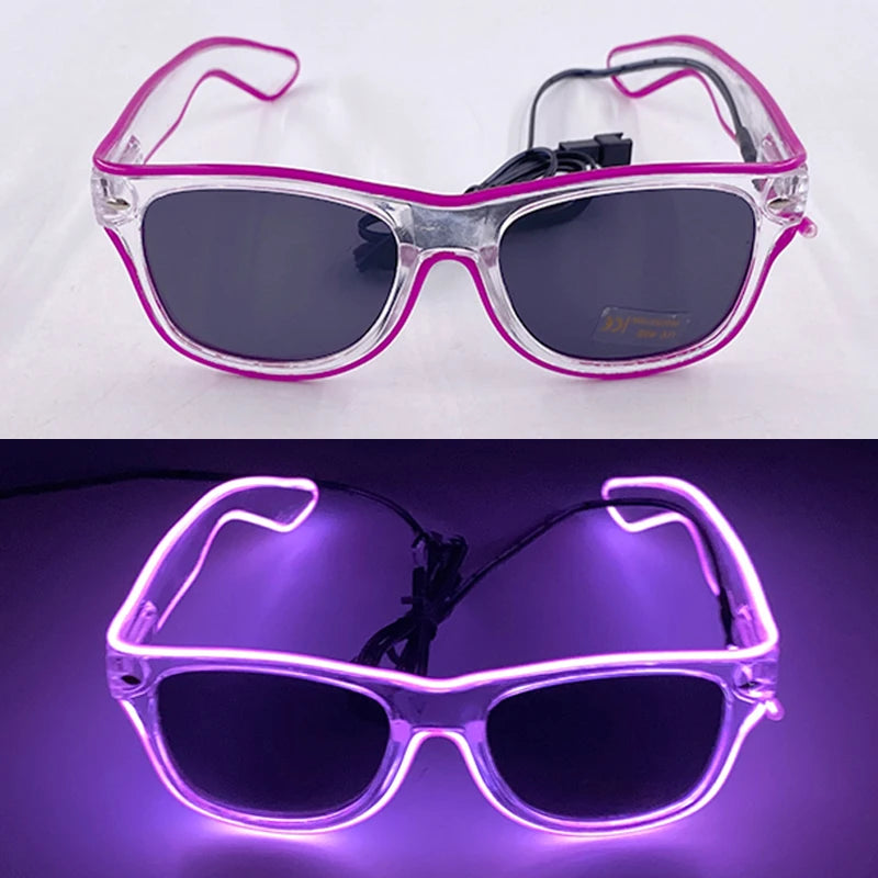 Light Up LED Glasses 5 Colors Heart Shape Glow Glasses Glow in The Dark Party Supplies Neon Party Favors for Kids Adults