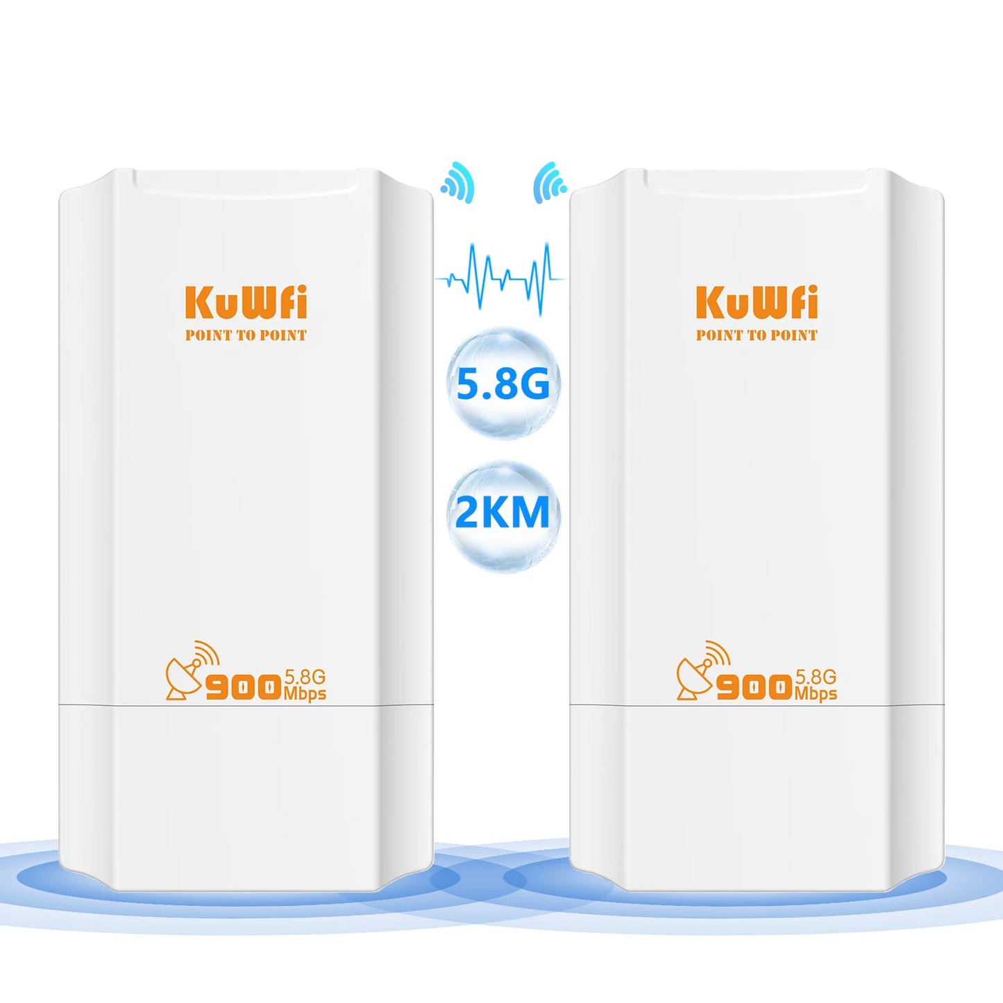 KuWFi 900Mbps Outdoor Wifi Repeater 5.8G Wireless Bridge Wifi CPE Bridge Long Range Extender AP Access Point 2KM Wifi Coverage