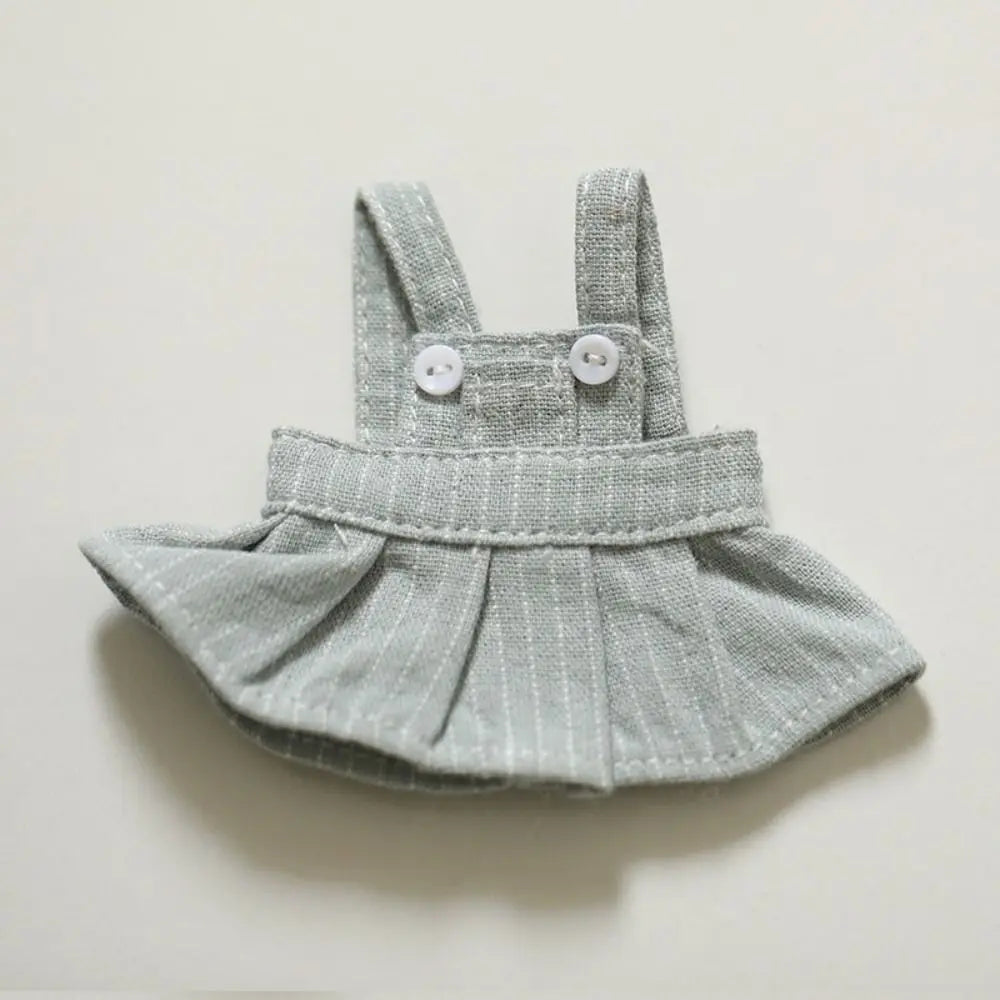 Ob11 Doll Clothes Fashion Denim Suspenders Skirt Casual Wears For 12cm Dolls DIY Doll Clothes Accessories Toys