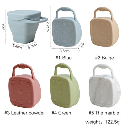 BPA Free Baby Silicone Plate Snack Cup Set Non-slip Kid Suction Plate Wooden Handle Silicone Spoon Bibs Baby Feeding Tableware