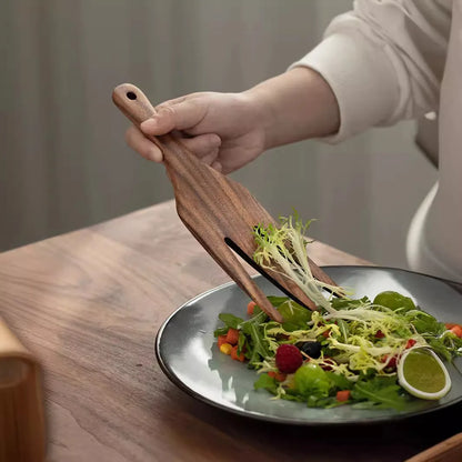 Wooden Salad Server, Wood Salad Tong and Spoon Set, Salad Serving Utensils Wooden Salad Hands & Spatula for Kitchen Home Cooking