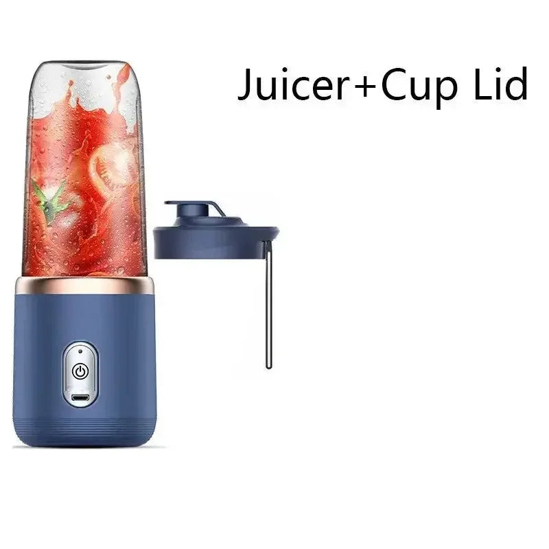 Portable Juicer Cup Smoothie Blender 6 Blade Blender Bottle Household Fruit Juicer Cup USB Rechargeable Juicer Kitchen Tool