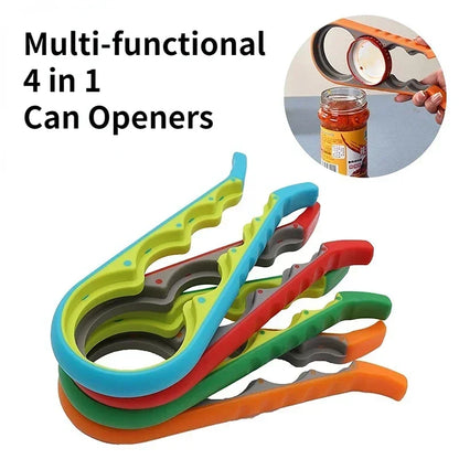 4in1 Jar Openers Can Bottle Opener Beer Wine Bottle Lid Poratble Outdoor Party Bar Tools Multi-functional Kitchen Accessories