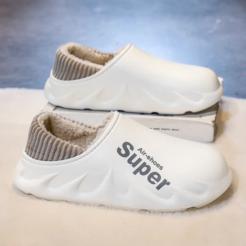 Plus Size 4849 Winter Men Slippers Warm Fur Home Slippers for Men Fashion Plush House Cotton Shoes Womens Wear Slides New