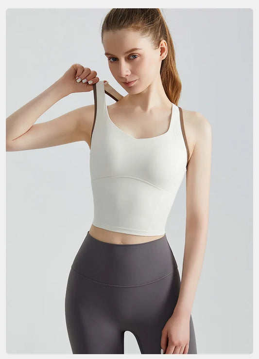 Sports Bra for Women, Shock-absorbing High-strength Breast Pad Integrated External Fitness Vest for Women