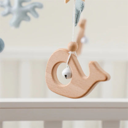 Newborn Baby Rattles Toys 0-12 Months Soft Felt Whale Bed Bell Infant Mobile Crib Hanging Musical Carousel Toy Boys Girls Gift