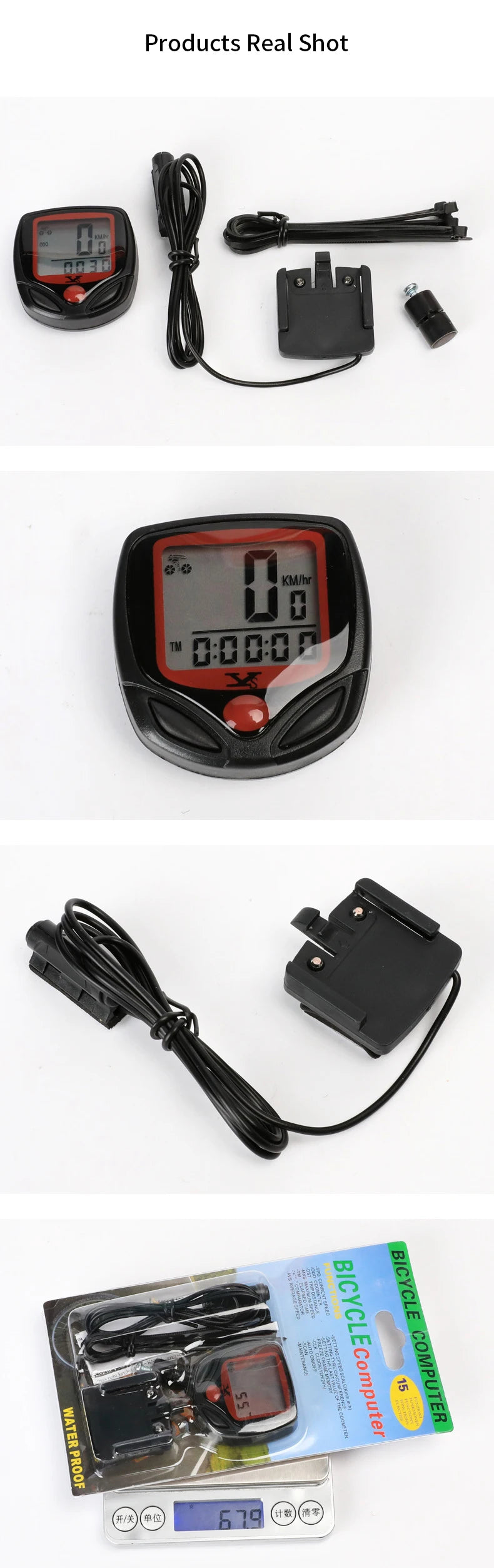 Waterproof Bicycle Bike Cycle Lcd Display Digital Computer Speedometer cycling computer