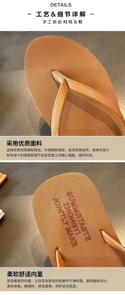 1Pair Flip-flops Women's Summer Slippers for Women Non-slip Ins Outdoor Casual Beach Sandal Women Fashion Outerwear Flip Flops