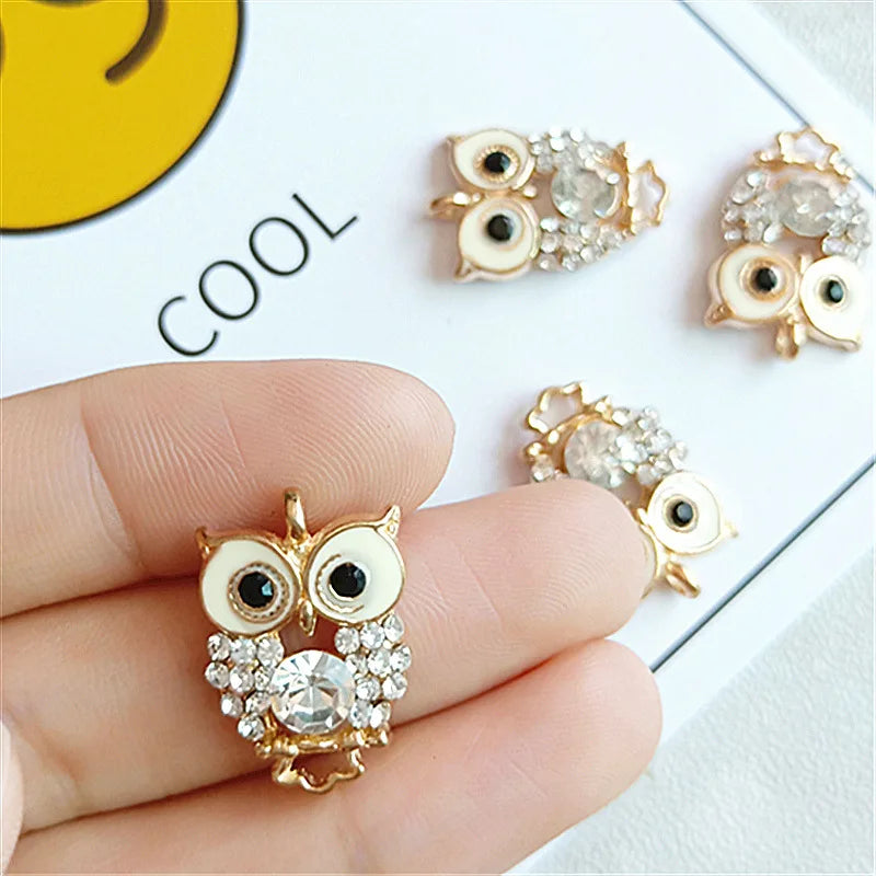 10 PCS Gold Exquisite Owl Clothing Accessories DIY Accessories Pendant Bracelet Pendant Accessories