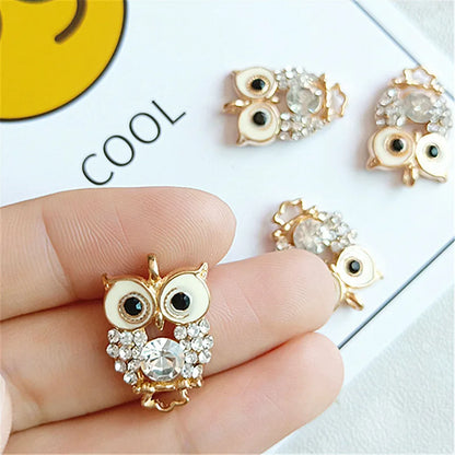 10 PCS Gold Exquisite Owl Clothing Accessories DIY Accessories Pendant Bracelet Pendant Accessories