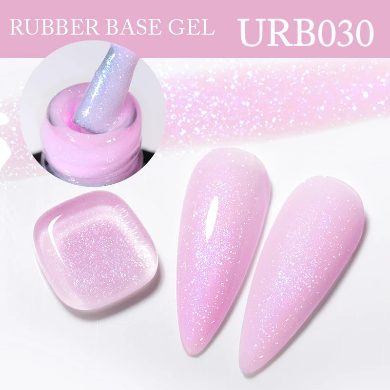 UR SUGAR 7ml Pale Pink Rubber Base Gel Nude Color Semi Permant Soak Off UV LED Self-leveling Gel Varnishes Great Coverage