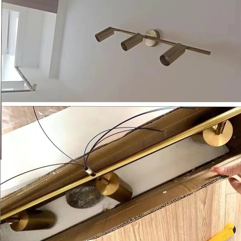 LED Track Light GU10 Aluminum Ceiling Light Modern Golden Tracking Lighting Fixture Clothing Shop Spotlights