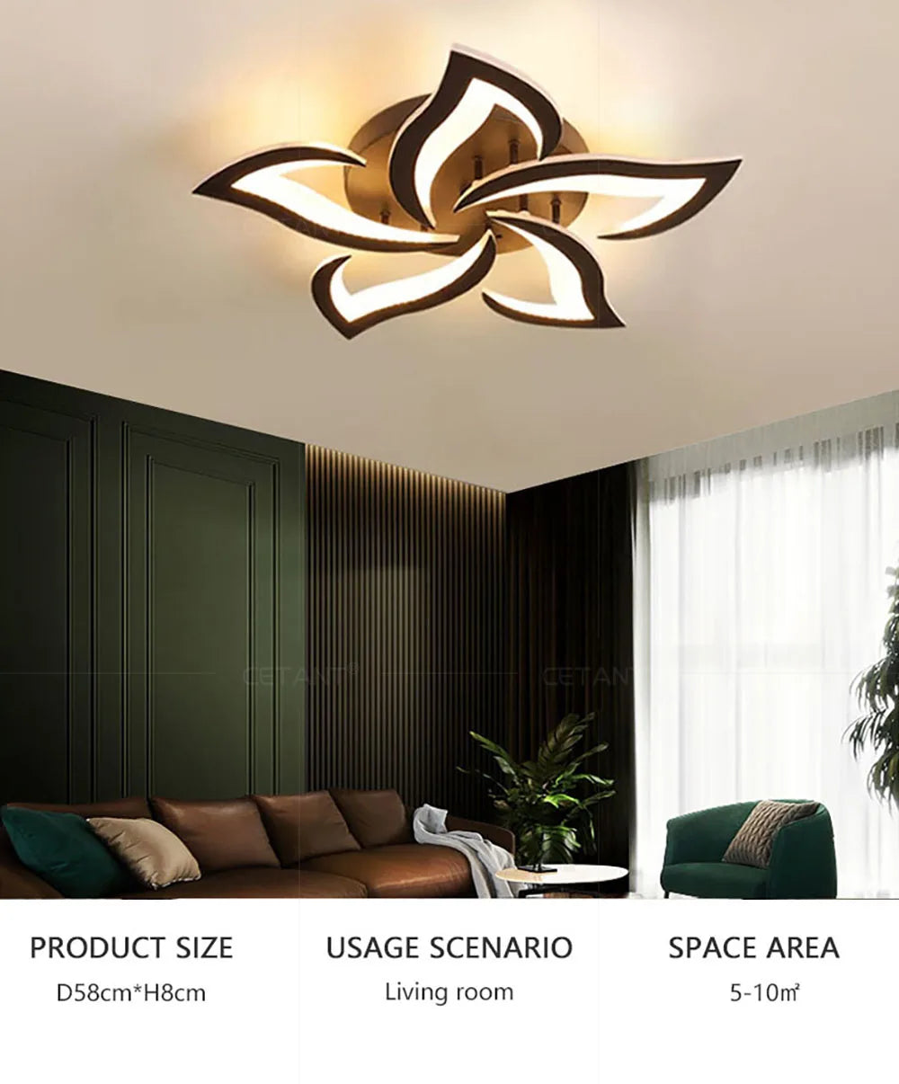 Modern Led Ceiling Light With Creative Petal Design For Decorating Living Rooms Bedrooms Entrances Corridors Balconies Lighting