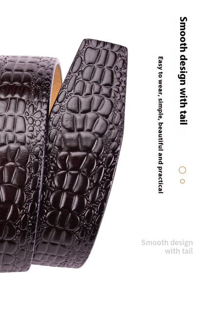 Leather material waistband. Single belt, crocodile pattern belt, casual waist belt, 3.5cm belt
