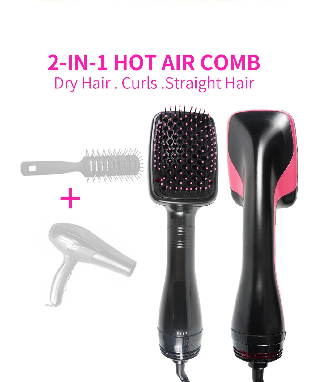 Hair Dryer Brush Portable Hot Air Brush Blow Dryer with Comb One Step Hair Dryer Comb Blower Brush Hair Straightener