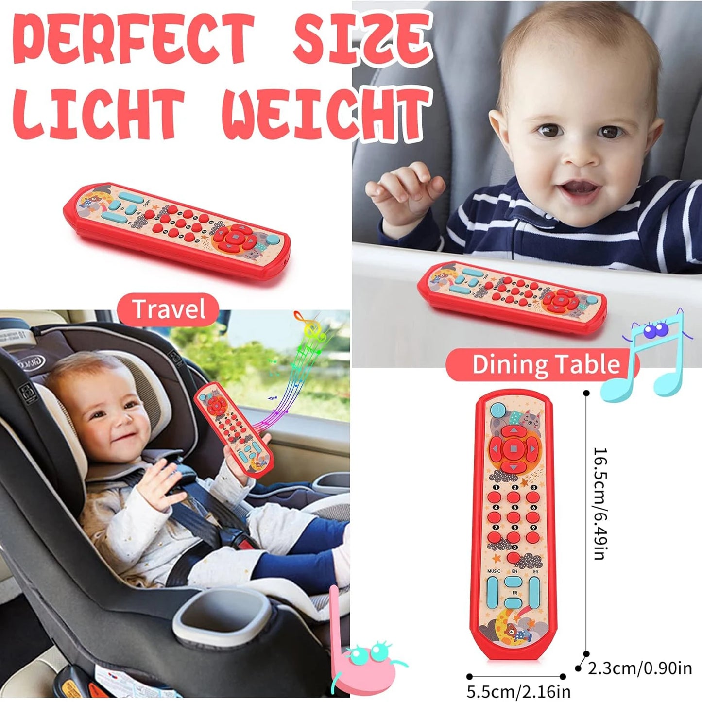 Silicone Teethers Toys for Babies 18 Months+, Baby Remote Control Chew Toy, Learning Musical Sensory Toys Gifts for Newborn Baby