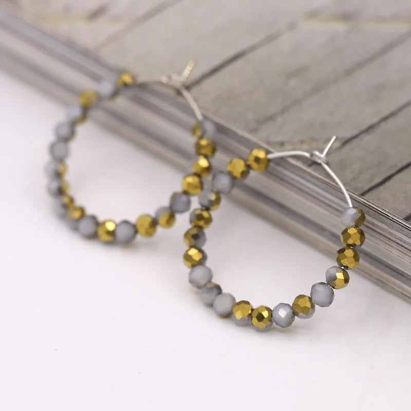 Fashion Women's Earrings Boho Colorful Crystal Beaded Earrings Jewelry Female Girls Gifts Ear Ring Accessories