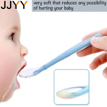 Baby Soft Silicone Spoon Candy Colored Child Food Feeding Spoon for Kids Travel Picnic Kitchen Tools