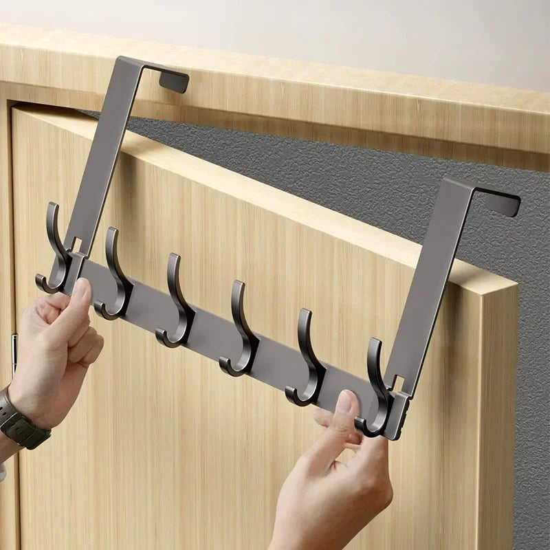 Hooks Over The Door 5-8 Hooks Clothes Coat Hat Towel Hanger Home Bathroom Organizer Rack Kitchen Accessories Holder