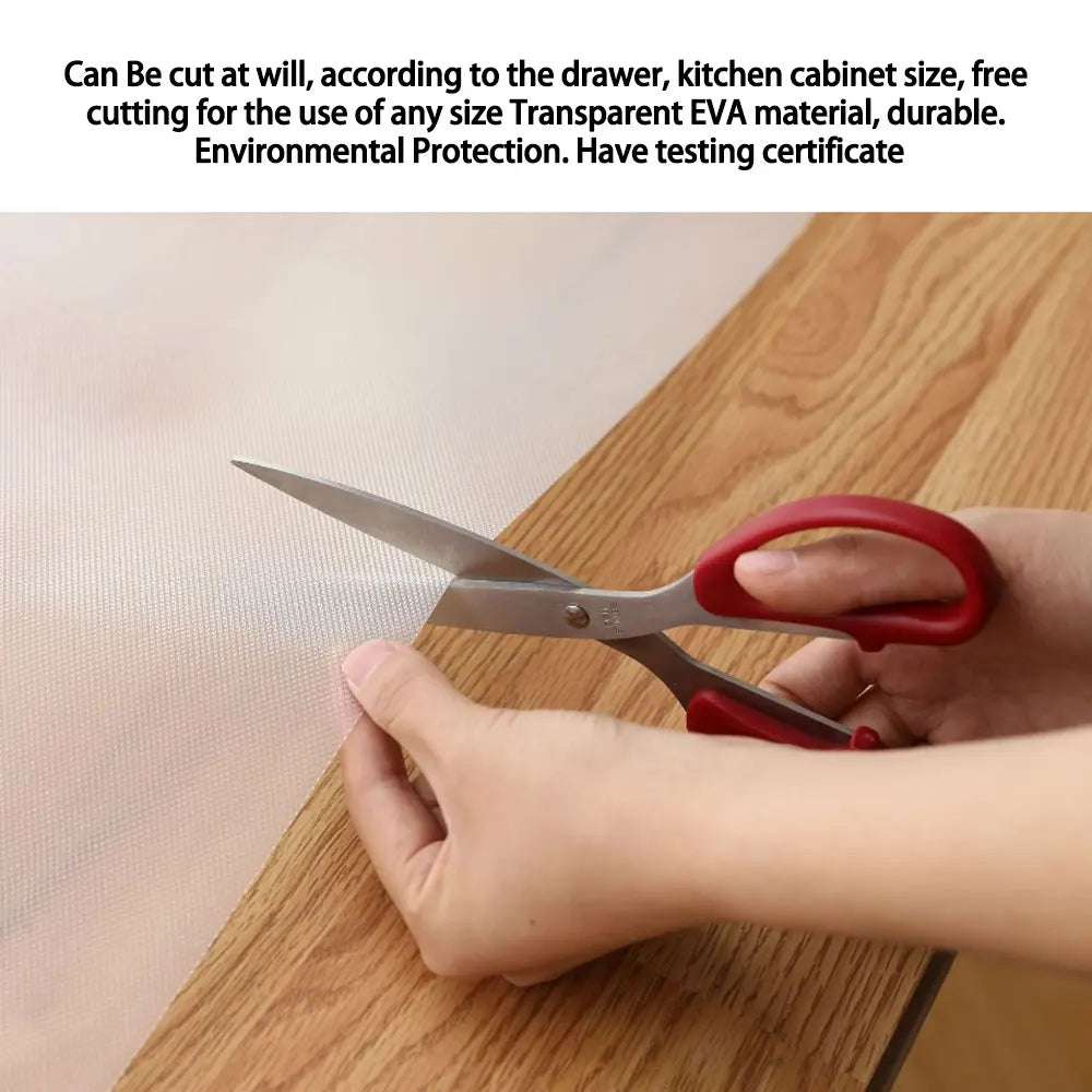 Shelf Liner Non-Slip Cupboard Cabinet Pad Transparent EVA Drawer Mat Fridge Roll Kitchen Bedroom Computer Desk Protection Mat
