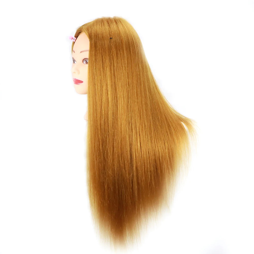 Cosmetology Mannequin Head With 25” 80% Real Hair For Braiding Hair Styling Training Head With Gift Hairdressing Salon Display