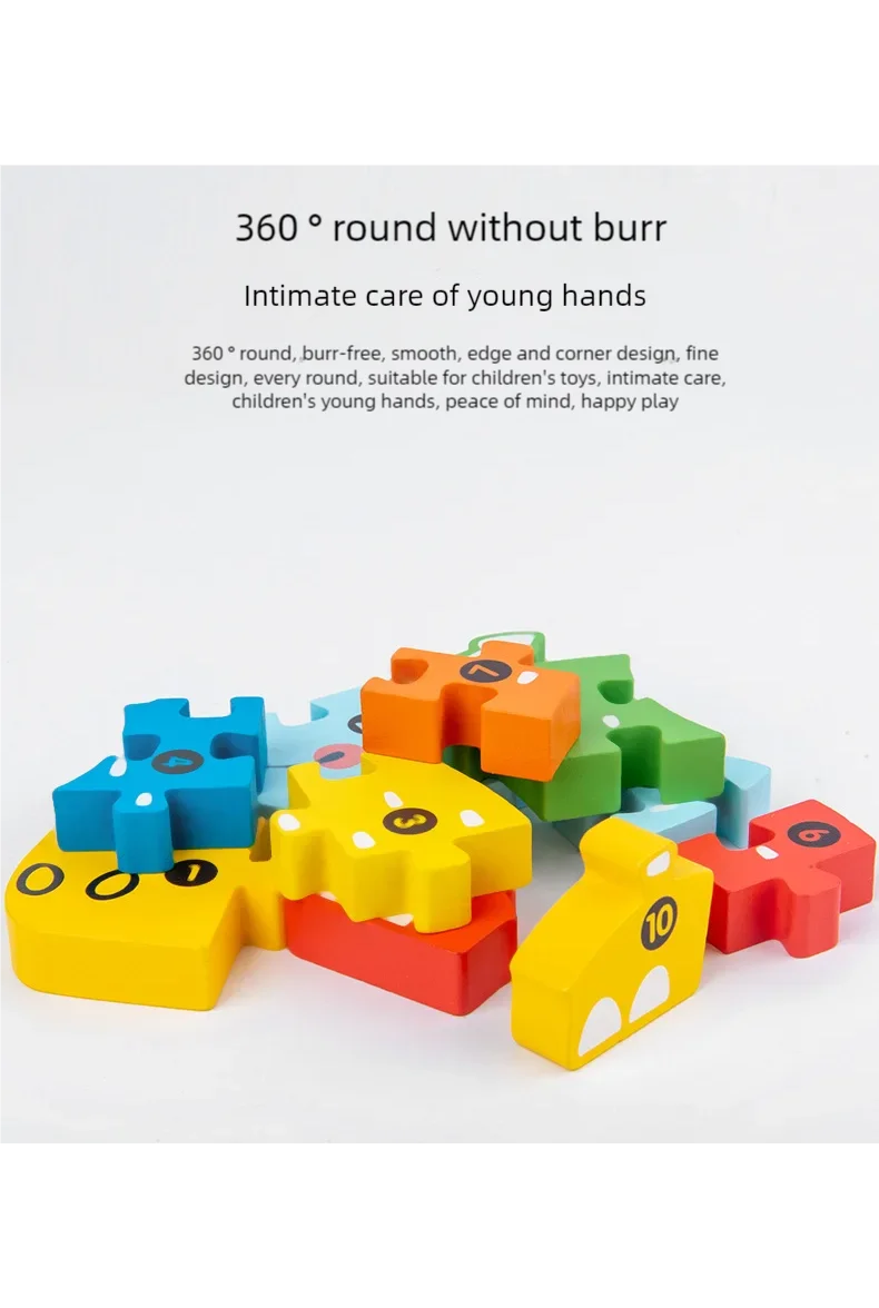 3D Colored Puzzles for Children 2 years old+, Jigsaw, Wooden Toys, Cartoon, Animal, Traffic, Intelligence, Early Education