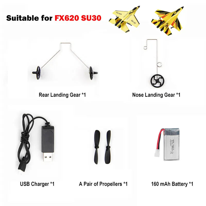 FX620 SU35 SU30 RC Plane Spare Parts Accessories Propeller Blade / Landing Gear / Landing Seat / Battery / Charger