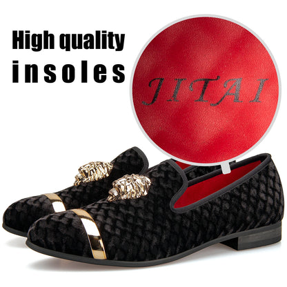 Luxury Brand Loafers Diamond Velvet Men Dress Wedding Shoes Rivets Casual Flats Designer Sneakers