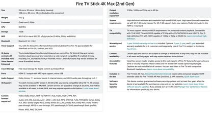 Amazon Fire TV 4K MAX, Android TV Box, Netflix 4K Streaming stick with wifi 6E.16GB Storage All NEW