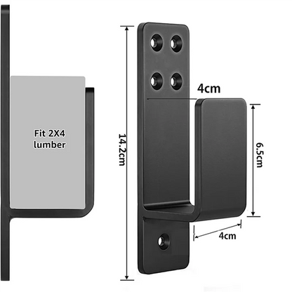 2X4 Door Barricade Brackets Heavy Duty Upgraded Door Bar Holder Brackets For Home Security Suit For 2X4 Lumber Black Parts