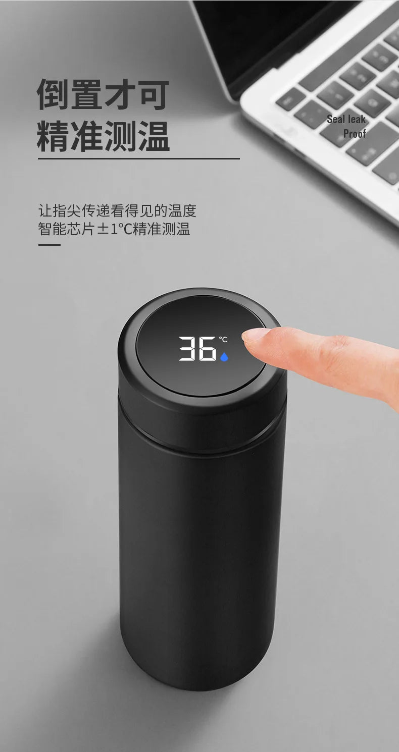 2024 New Temperature Display Thermos Keeps Cold And Heat Thermal Bottle Stainless Steel Thermos For Baby Children Kids Terms