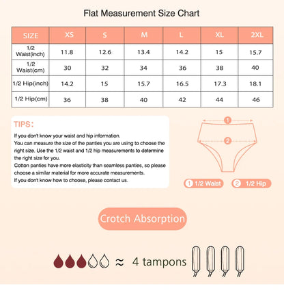 Menstrual Panties for Women Seamless Period Panties Leak Proof Menstrual Briefs Heavy Absorbent Underwear Culotte Menstruelle