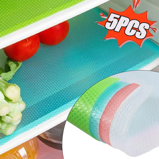 5/3/1PCS Refrigerator Mats Refrigerator Liners Refrigerator Pads Shelf Mats Washable Fridge Liners Drawer Table Placemats
