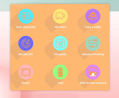 Children 1080P HD Digital Camera  Mini Thermal Printer Photography Instant Print Photo HD Digital Video Cameras Portable Toy