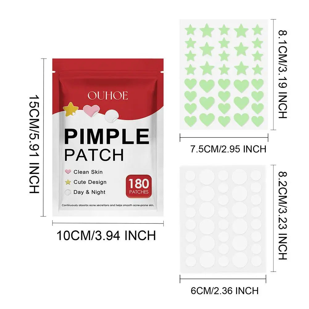 180PCS Acne Pimple Patches Colorful Breathable Acne Removal Absorb Secretions Anti Infection Originality Concealer Makeup Tool