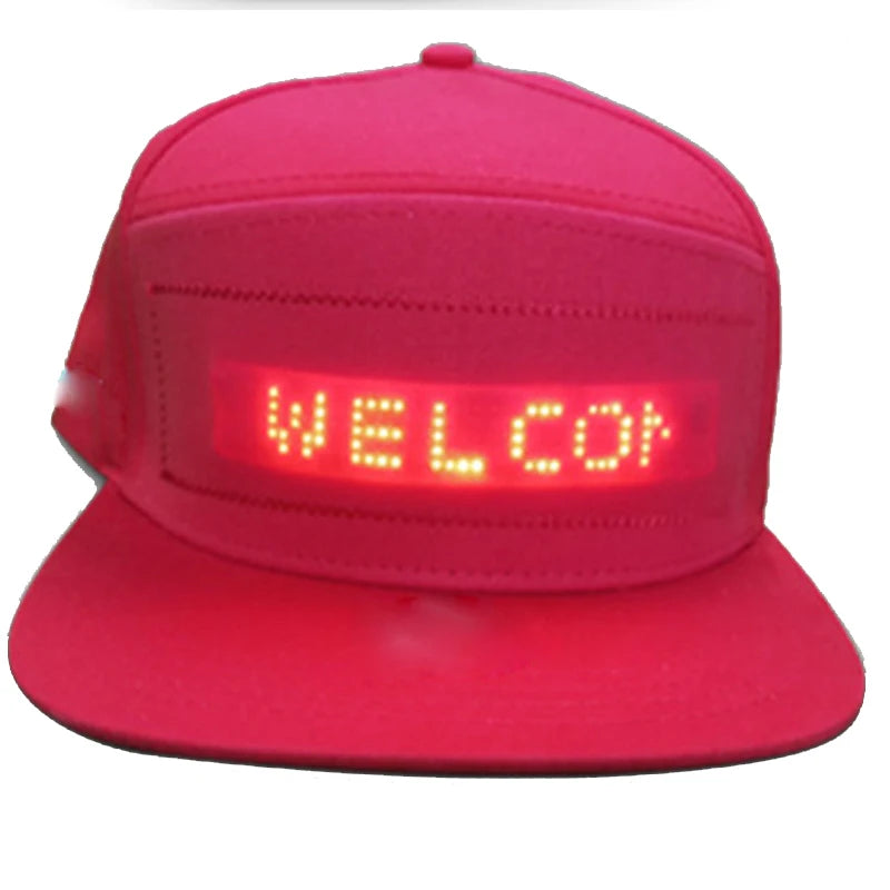 Luminous LED Cap DIY Message And Picture Bluetooth Control Fashion Apparel Accessories LED Decor Glowing Baseball Cap