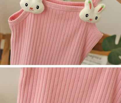 Baby Girls T-shirts  Kids Summer Sleeveless Tops Vest  Girls Cute Halter Tops Tees Children Clothing 1-7 Year Girls Top