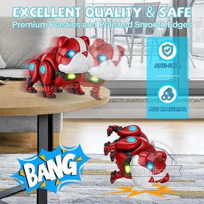 Baby Musical Toys Electronic Walking Moving Mecha Dog for Kids Interactive Toys Voice Control Light Music Toys for Toddler 1 2 3