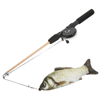 Interactive Cat Fishing Rod Toy - Telescopic, Realistic Fish - Shaped Lure With Pulley - Fun & Flexible For Cat Playtime