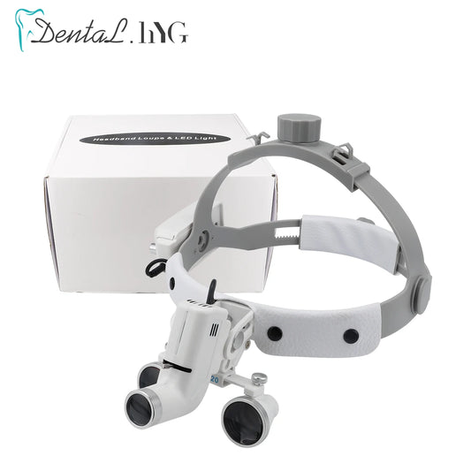 2.5X/3.5X  Dental LED Light Lamp Binocular Loupes Brightness Spot Adjustable Dental Lab 5W Headlamp For Surgical Headlight