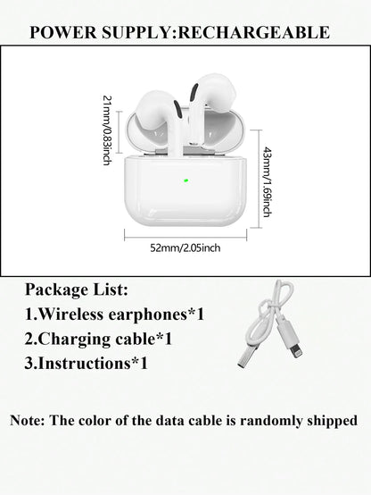 Wireless EarBuds Headphones Fake AirPods with 3 Mic/Space Voice/Shared Audio TWS 5.3 in-Ear Hi-fi Stereo For Iphone