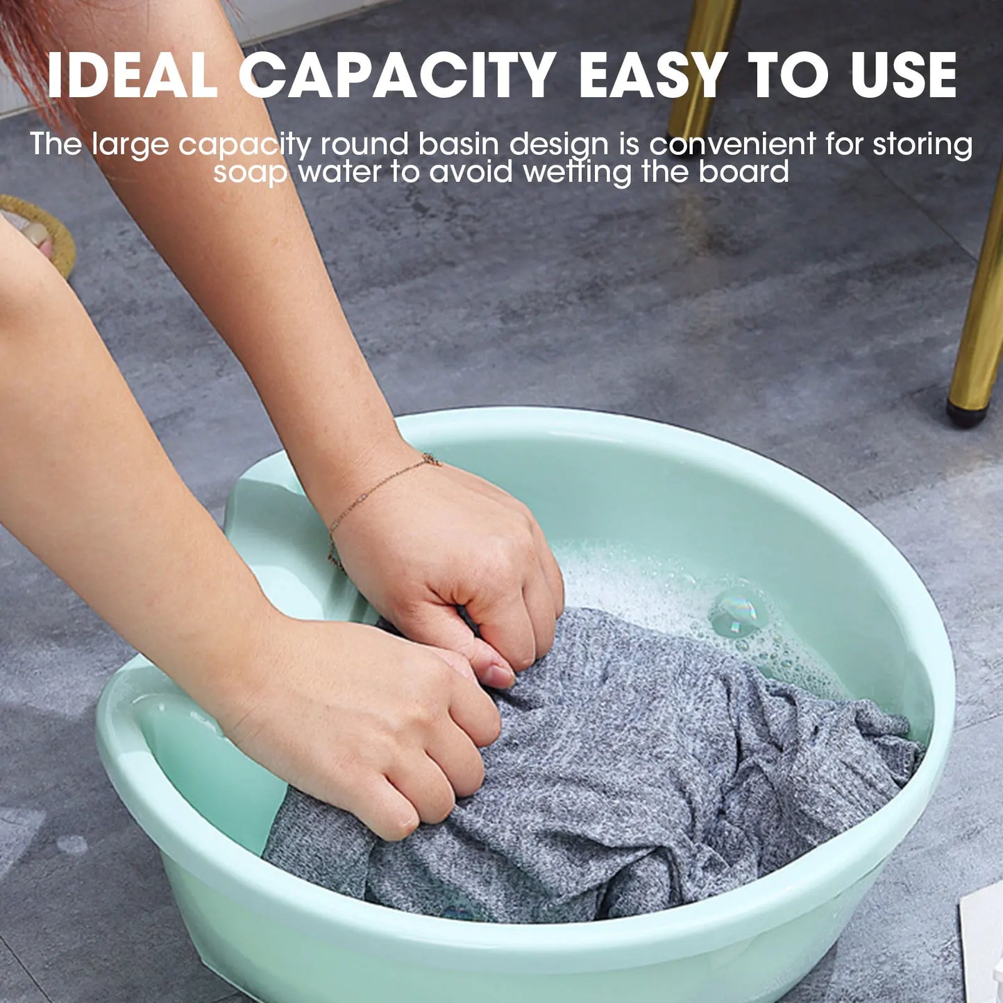 Washboard Basin Convenient Non Slip Plastic Washboard Washing Clothes Laundry Basin for Clothes T Shirts Blouses Socks Hand Wash