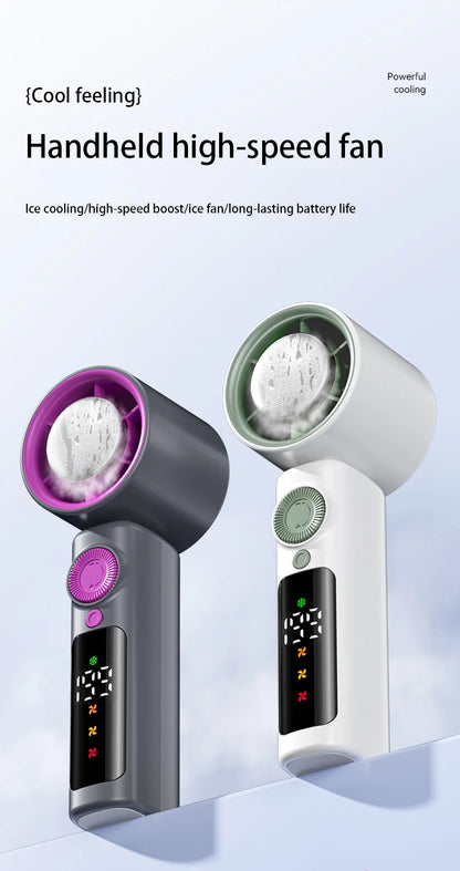 Electric Fan Handheld Fan 199 Gears High Speed Semiconductor Cooling Handheld Fan Mini Portable Folding USB Small Fan