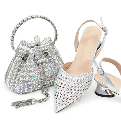 Nigeria Shoe and Bag Wedding Shoes Bride Nigerian Ladies Wedding Shoes Luxury Italian Style Heels African Women Party Pumps